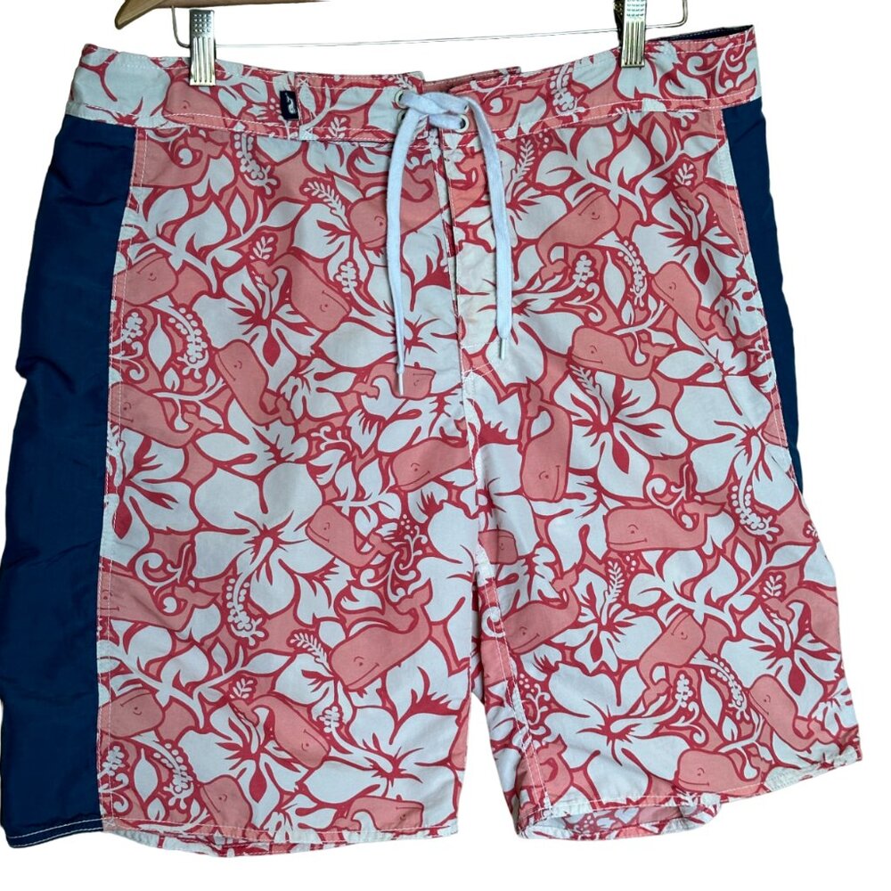 Vineyard Vines Board Shorts - Size 36 - Whale / Flower Pattern